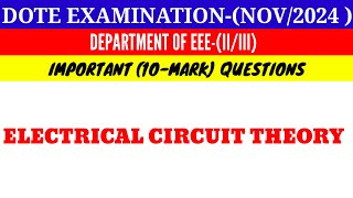 Electrical Circuit Theory Important 14 Mark Questions [upl. by Anum223]