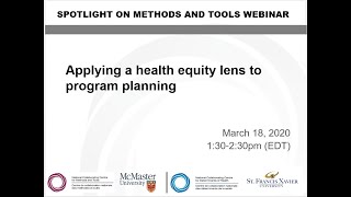 Applying a Health Equity Lens to Program Planning [upl. by Diane]