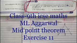 Class9th icse mid point theorem ML Aggarwal Ex 11 maths In figure given below D E and F are mid [upl. by Stern]