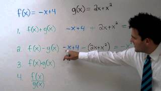 Operations with Functions  How to Add Subtract Multiply or Divide Functions [upl. by Youngman]