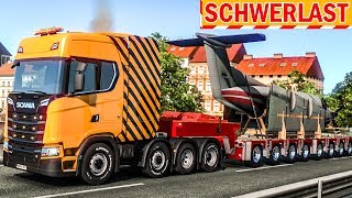 Ein FLUGZEUG wird mit dem LKW transportiert  ETS 2 Schwerlast deutsch 19 [upl. by Neneek297]