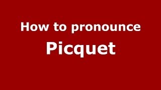 How to pronounce Picquet FrenchFrance  PronounceNamescom [upl. by Angelia]