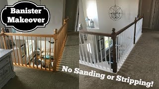 Oak Banister Makeover  Gel Stain With No Stripping [upl. by Erotavlas402]