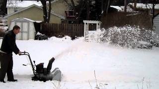 5hp 24quot Tracdrive Craftsman SnowblowerMOV [upl. by Edholm]