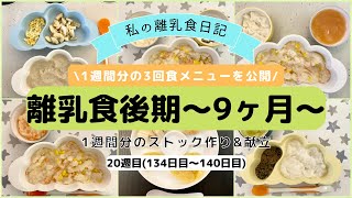 【離乳食後期】1週間分のストック作りamp献立生後9ヶ月ハンドブレンダー使用What my 9 month old eats in a weekBaby food prep20週目 [upl. by Ostraw420]