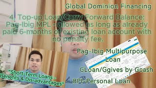 Short Term Loans BenefitsDisadvantages bpi  pagibigloan gloan ggives shorterm loan [upl. by Nitsuj]