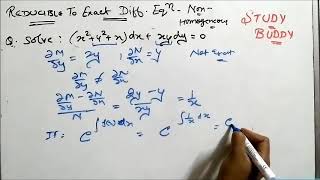 Solving NonHomogeneous Differential Equation Reducible to Exact Form II Integrating factor [upl. by Aysan]