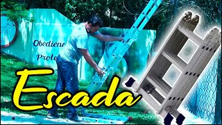 Escada Articulada de Aluminio 12 degraus  Monta muito FACIL Review [upl. by Irek]