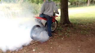 DIRT BIKE BURNOUT TO THE RIM [upl. by Jenica]