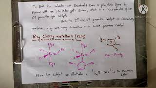 Metathesis  Grubbs 1st and 2nd generation catalyst Ring Closing metathesis [upl. by Luby347]