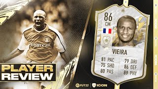 THE BEST CDM ON FIFA 22 86 ICON PATRICK VIEIRA PLAYER REVIEW  FIFA 22 ULTIMATE TEAM [upl. by Georas]