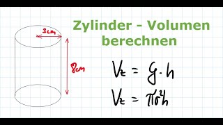 Kreis und Zylinder  Volumen beim Zylinder berechnen  Mathe einfach erklärt [upl. by Murrell]