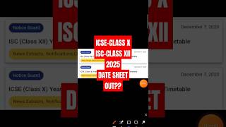 ICSEISC 2025 When Will Date Sheet Release  Full Analysis icse2025 icsedatesheet isc2025 [upl. by Brunk]