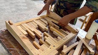 Make A Pretty Table From Leftover Pieces Of Wood  Best Woodworking Projects [upl. by Leibrag]