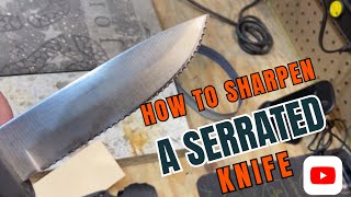 HOW TO SHARPEN SERRATED KNIVES [upl. by Elletnuahs]