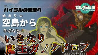 【手ぶらでラスボス直行】始まりの空島からいきなりラスボス直行 ボス部屋で現地調達してボスラッシュampガノンドロフ討伐 【ゼルダの伝説 ティアーズ オブ ザ キングダム】【ティアキン】 [upl. by Latsyrhk]
