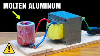 Aluminum Casting with UPS Transformer  No Induction Heater [upl. by Gorey]