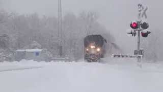 Amtrak 350 flies through a blizzard at 100mph [upl. by Utir]