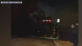 Viral video shows Tesla flying through Echo Park neighborhood [upl. by Pedrotti]