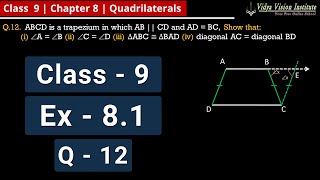 Class 9 Maths Exercise 81  Q 12 🌟 Quadrilaterals 🌟 NCERT CBSE 🎯 [upl. by Eem479]