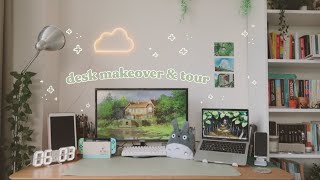 ☁️ aesthetic desk makeover amp tour [upl. by Hedley]