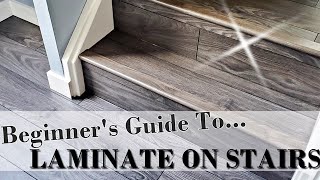 How to install laminate on stairs  Step by step for beginners [upl. by Ailana]