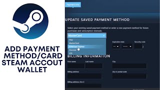 How to Add Payment Method in Steam Wallet How to Add Card on Steam Account Steam Wallet Funds [upl. by Nwotna908]