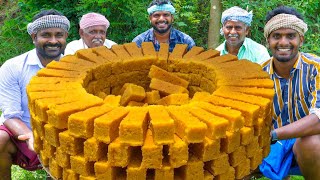 100 MYSORE PAK  Traditional Mysore Pak Recipe Cooking in Village  Quick amp Easy Sweet Recipe [upl. by Niwrad]