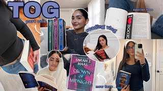 THRONE OF GLASS ❤️‍🔥 spoiler free reading vlog part one  TOG COM HOF ⚔️ [upl. by Wichman]