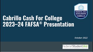 FAFSA 2324 Line by Line [upl. by Wight]