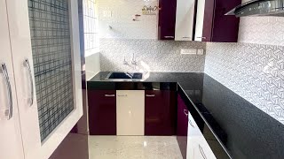 6x8 size Compact Modular Kitchen Design  Purple amp White Combo New Kitchen Design [upl. by Akilegna]