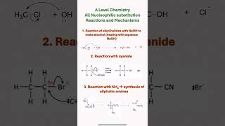 A level chemistry reaction mechanism alevel chemistry nucleophilicsubstitution mechanism shorts [upl. by Kaasi]