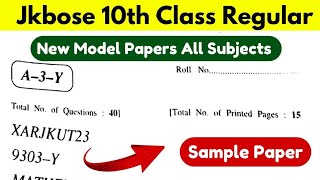 Jkbose 10th Class Model Papers 2025  New Paper Pattern 2024  Must Check Paper Pattern [upl. by Crista]