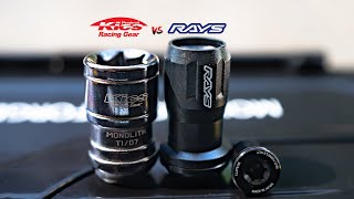 Project Kics Monolith T107 vs RAYS Formula Nut FNII JDM Lug Nut Comparison [upl. by Hanej]