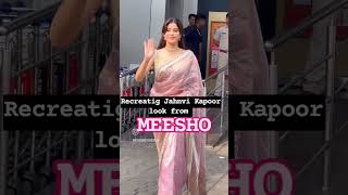 Day 1830 Janhavi Kapoor inspired jimmy choo Meesho pink saree Pink saree makeup look viral [upl. by Peder]