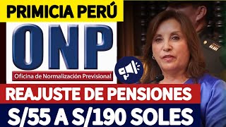 ONP REAJUSTE DE PENSIONES DE S55 a S190 SOLES PARA JUBILADOS COMUNICADO ONP [upl. by Asusej]