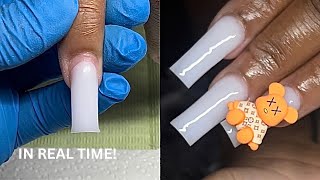 BEGINNER ACRYLIC NAIL TUTORIAL  BEGINNER NAIL ADVICE   cutting down time🙊 [upl. by Rego]