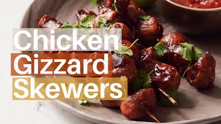 Air Fryer Chicken Gizzard Skewers Recipe  Tender amp Flavorful [upl. by Alaj]