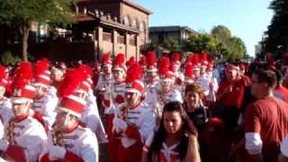 The Cornhusker Marching Band comes down Stadium Drive  92609 [upl. by Kreg]