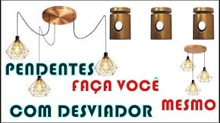 COMO INSTALAR PENDENTES DE 3 LAMPADAS COM DESVIADOR [upl. by Ahusoj]