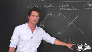 Droites parallèles et perpendiculaires  Géométrie plane  Maths 6e  Les Bons Profs [upl. by Phelgen]