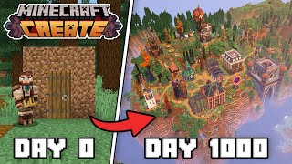 I Survived 1000 Days FULL MOVIE  Minecraft Create Mod [upl. by Nohshan]