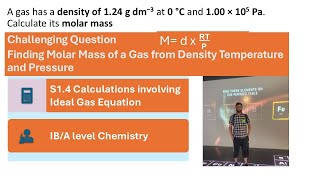 Finding Molar Mass of Gas From Density Temperature and Pressure [upl. by Rettke59]