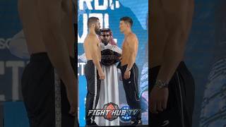 Artur Beterbiev vs Dmitry Bivol weigh in is INTENSE [upl. by Faires]