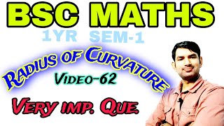 Bsc Maths 1st year  Radius of Curvature imp imp Questions For BSC math sem 1  math bsc 1 year V62 [upl. by Rolph]