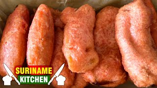 Roze Bakabana Recept Surinaamse Gebakken Banaan  Pink Deep Fried Banana Recipe Surinamese [upl. by Diana]