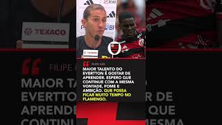 FELIPE LUIZ FALA SOBRE O EVERTON ARAÚJO globoesporte nacaorubronegra futebol [upl. by Lehcin]