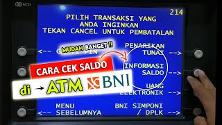 ✅ Cara CEK Saldo BNI Lewat ATM  Cek Saldo ATM BNI Terbaru [upl. by Emelina]