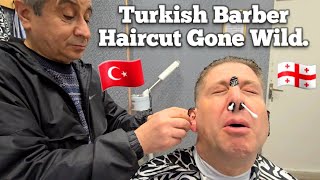 💈TURKISH BARBER had ONE THING TO GET RIGHT ASMR Haircut in Tbilisi Georgia 🇬🇪 [upl. by Clarie]