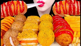 ASMR MOZZARELLA CORN DOG CHEESE BALL HOT DOG 뿌링클 치즈볼 치즈 핫도그 먹방 MUKBANG EATING [upl. by Zilvia]